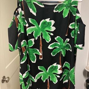 Nordstrom Cooper and Ella cold shoulder silky palm tree top size small